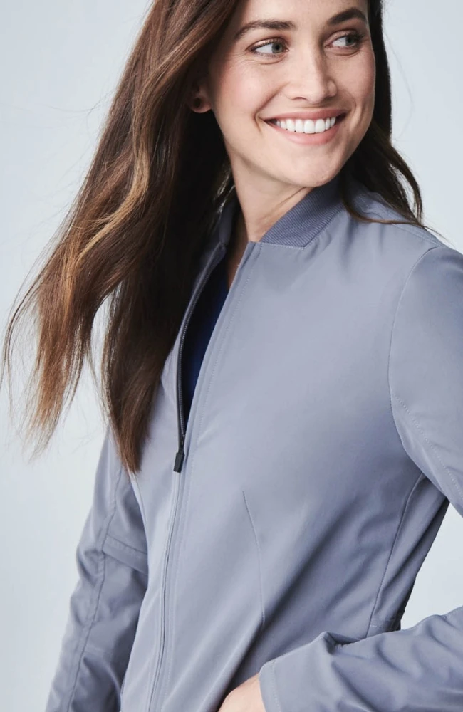 Women's Kinetic Bomber Solid Scrub Jacket Women's Kinetic Bomber Solid Scrub Jacket -Medical Clothing Store 2 md sj11831 650