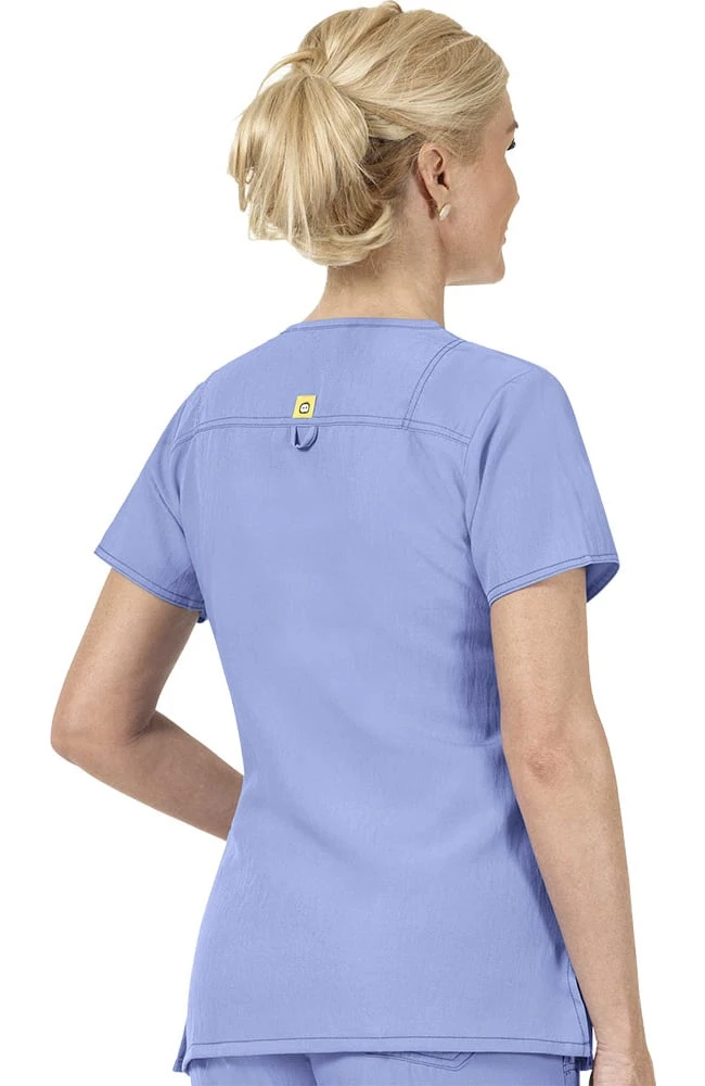 Clearance Women's Sporty V-Neck Solid Scrub Top Clearance Women's Sporty V-Neck Solid Scrub Top -Medical Clothing Store 2 wk 6214 clearance 650