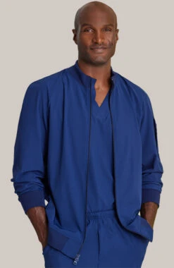 Men's Warm-Up Bomber Solid Scrub Jacket -Medical Clothing Store 3 bc bow883 650