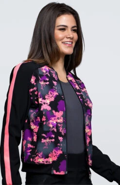 Cherokee Clearance Women's Zip Front Warm-Up Abstract Print Scrub Jacket -Medical Clothing Store 3 ck ck309 printclearance 650