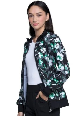 Cherokee Clearance Women's Botanical Gestures Print Scrub Jacket -Medical Clothing Store 3 ck ck372 printclearance 650