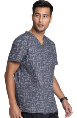 Cherokee Clearance Men's Instrumental Helpers Print Scrub Top -Medical Clothing Store 3 ck ck691 printclearance 650 1