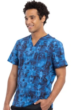 Cherokee Clearance Men's Geo Tie Dye Print Scrub Top -Medical Clothing Store 3 ck ck692 printclearance 650 2