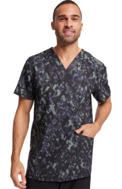 Cherokee Clearance Men's Crosstown Texture Print Scrub Top -Medical Clothing Store 3 ck ck920 printclearance 650 1