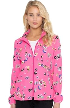 Clearance Women's Warm Up Flowering Fields Print Scrub Jacket -Medical Clothing Store 3 ck hs301 printclearance 650