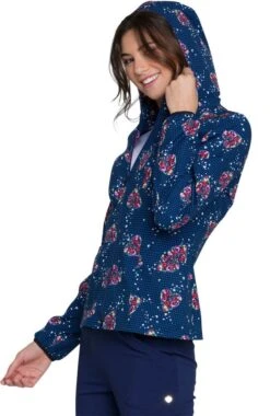 Clearance Women's Warm-Up Floral Print Scrub Jacket 2 Clearance Women's Warm-Up Floral Print Scrub Jacket -Medical Clothing Store 3 ck hs301 printclearance 650 3