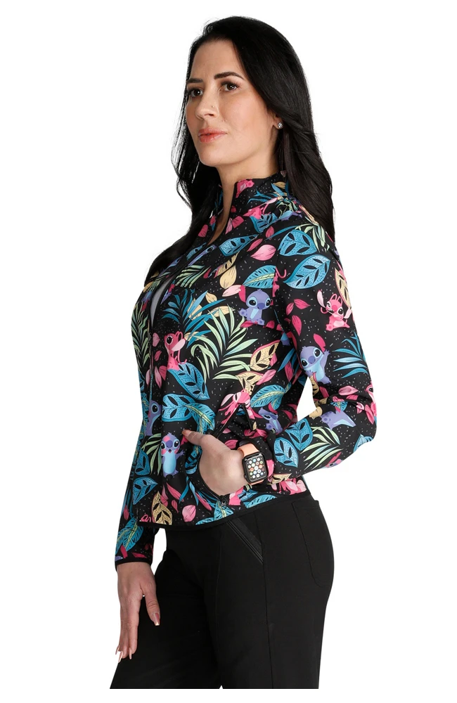 Women's Packable Angel and Stitch Print Scrub Jacket Cherokee Women's Packable Angel And Stitch Print Scrub Jacket -Medical Clothing Store 3 ck tf320 print 650