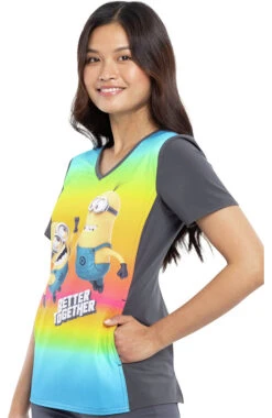 Cherokee Clearance Women's Friends Together Print Scrub Top -Medical Clothing Store 3 ck tf627 printclearance 650