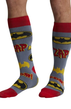Cherokee Men's Support 8-12 MmHg Batman Mania Compression Sock -Medical Clothing Store 3 ck tfpsmbt 650