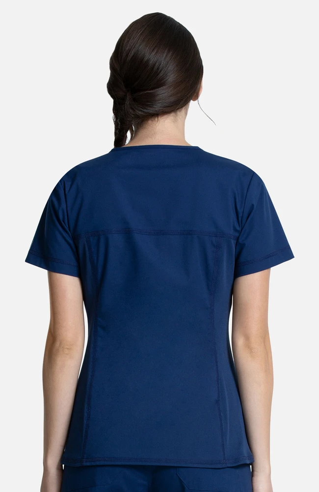 Women's Knit Panel Solid Scrub Top Women's Knit Panel Solid Scrub Top -Medical Clothing Store 3 ck ww2968 650
