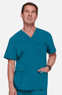 Men's V-Neck Utility Solid Scrub Top -Medical Clothing Store 3 ck ww670 650