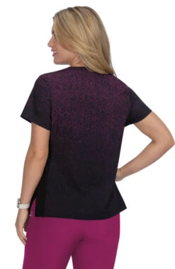 Clearance Women's Passion Herringbone Raspberry Ombre Print Scrub Top -Medical Clothing Store 3 ko 1046prhprintclearance 650