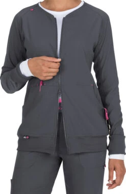 Women's Clarity Zip Front Solid Scrub Jacket 2 Women's Clarity Zip Front Solid Scrub Jacket -Medical Clothing Store 3 ko 445 650