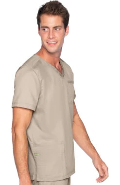 Men's V-Neck Chest Pocket Solid Scrub Top 2 Men's V-Neck Chest Pocket Solid Scrub Top -Medical Clothing Store 3 ln 4253 650