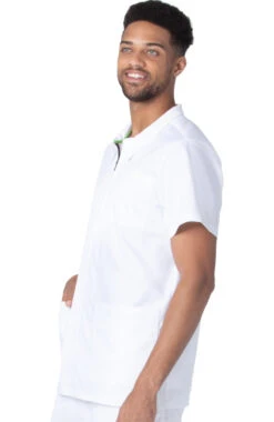 Men's Collared Zip Front Solid Scrub Top -Medical Clothing Store 3 ln 4263prv 650