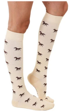 Women's 15-20 MmHg Lightweight Horse Print Compression Socks -Medical Clothing Store 3 lr 33cn 650