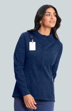 Women's Ionic Heathered Solid Scrub Jacket -Medical Clothing Store 3 md sj11709 650