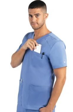 Clearance Men's Basic Multi-Pocket Solid Scrub Top -Medical Clothing Store 3 mv 5502 clearance 650