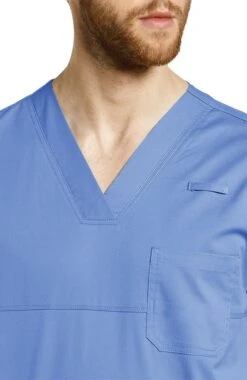 Clearance Men's V-Neck Yoke Solid Scrub Top -Medical Clothing Store 3 wc 2265 clearance 650
