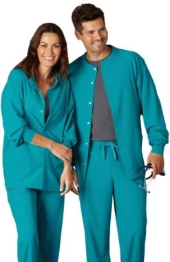 Clearance Unisex Snap Front Warm Up Solid Scrub Jacket 2 Clearance Unisex Snap Front Warm Up Solid Scrub Jacket -Medical Clothing Store 3 wh 2373 clearance 650