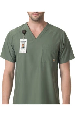 Carhartt Men's Slim Fit V-Neck Back Vent Top -Medical Clothing Store 3 wk c15106 650