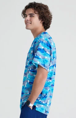 Skechers Men's V-Neck Wild Tide Print Scrub Top -Medical Clothing Store 4 bc skt175 print 650