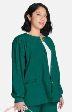Clearance Women's Jewel Neck Warmup Solid Scrub Jacket -Medical Clothing Store 4 ck 4350 clearance 650
