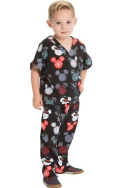 Cherokee Clearance Unisex Kids That's Snow Mickey Print Scrub Set -Medical Clothing Store 4 ck 6620c printclearance 650 1