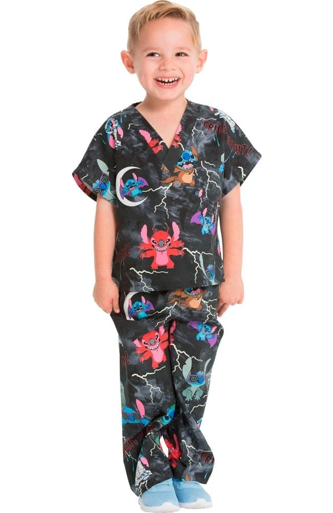 Clearance Unisex Kids Spooky Stitch Print Scrub Set Cherokee Clearance Unisex Kids Spooky Stitch Print Scrub Set -Medical Clothing Store 4 ck 6620c printclearance 650