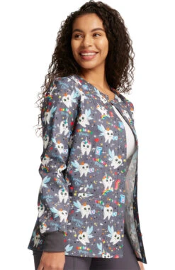 Cherokee Clearance Women's Warm Up Toothicorn Magic Print Jacket -Medical Clothing Store 4 ck ck301 printclearance 650