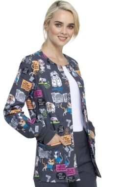 Cherokee Clearance Women's Purramedics Print Scrub Jacket -Medical Clothing Store 4 ck ck301 printclearance 650 5