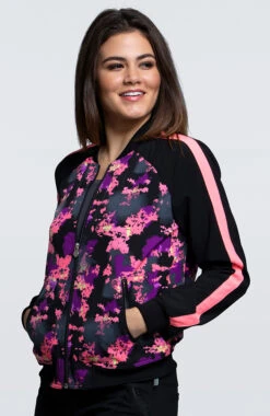 Cherokee Clearance Women's Zip Front Warm-Up Abstract Print Scrub Jacket -Medical Clothing Store 4 ck ck309 printclearance 650