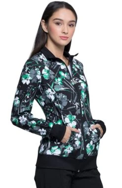 Cherokee Clearance Women's Botanical Gestures Print Scrub Jacket -Medical Clothing Store 4 ck ck372 printclearance 650