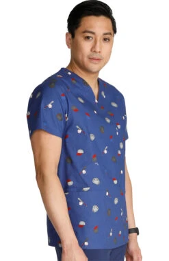 Cherokee Men's Home Run Print Scrub Top -Medical Clothing Store 4 ck ck691 print 650