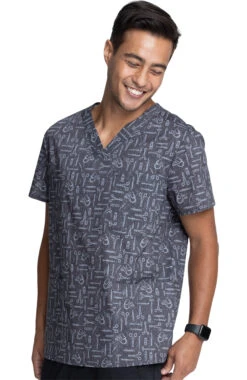Cherokee Clearance Men's Instrumental Helpers Print Scrub Top -Medical Clothing Store 4 ck ck691 printclearance 650 1