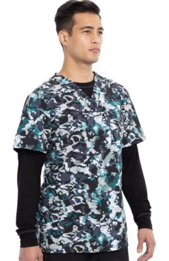 Cherokee Clearance Men's Cool Down Camo Print Scrub Top -Medical Clothing Store 4 ck ck920 printclearance 650