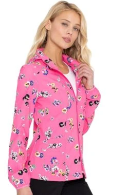 Clearance Women's Warm Up Flowering Fields Print Scrub Jacket -Medical Clothing Store 4 ck hs301 printclearance 650