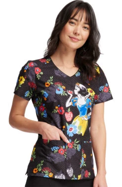 Cherokee Clearance Women's Just One Apple Print Scrub Top -Medical Clothing Store 4 ck tf614 printclearance 650