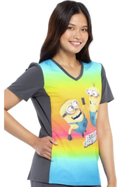 Cherokee Clearance Women's Friends Together Print Scrub Top -Medical Clothing Store 4 ck tf627 printclearance 650