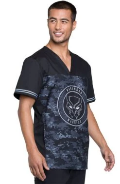 Cherokee Clearance Men's V-Neck Black Panther Print Scrub Top 3 Cherokee Clearance Men's V-Neck Black Panther Print Scrub Top -Medical Clothing Store 4 ck tf707 printclearance 650