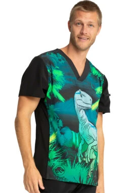 Cherokee Clearance Men's Jungle Nights Print Scrub Top 3 Cherokee Clearance Men's Jungle Nights Print Scrub Top -Medical Clothing Store 4 ck tf708 printclearance 650 1