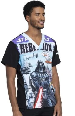 Cherokee Clearance Men's Rebellion Print Scrub Top 3 Cherokee Clearance Men's Rebellion Print Scrub Top -Medical Clothing Store 4 ck tf708 printclearance 650 5