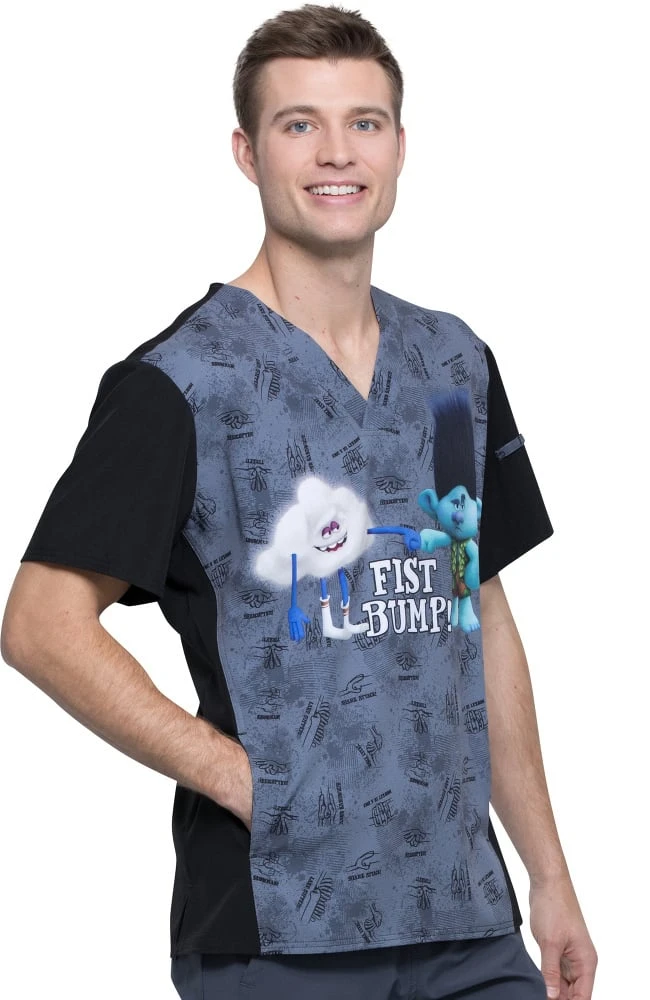 Clearance Men's V-Neck Fist Bump Club Print Scrub Top Cherokee Clearance Men's V-Neck Fist Bump Club Print Scrub Top -Medical Clothing Store 4 ck tf708 printclearance 650