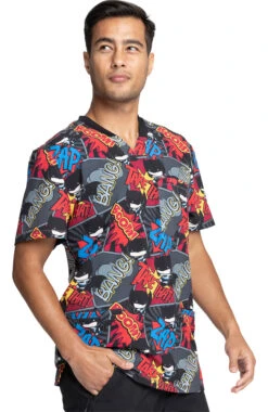 Cherokee Clearance Men's Zap Print Scrub Top -Medical Clothing Store 4 ck tf725 printclearance 650