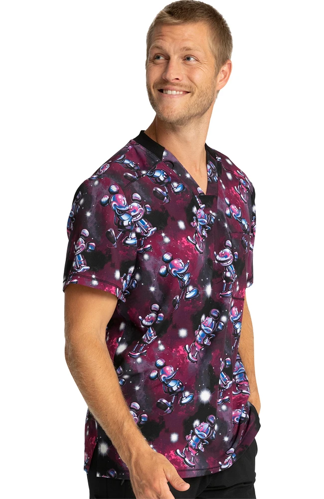 Clearance Men's Metallic Mickey Print Scrub Top Cherokee Clearance Men's Metallic Mickey Print Scrub Top -Medical Clothing Store 4 ck tf730 printclearance 650