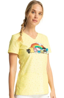 Cherokee Clearance Women's Under The Rainbow Print Scrub Top 3 Cherokee Clearance Women's Under The Rainbow Print Scrub Top -Medical Clothing Store 4 ck tf772 printclearance 650