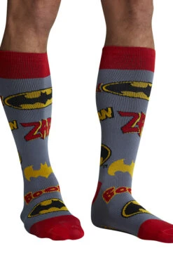 Cherokee Men's Support 8-12 MmHg Batman Mania Compression Sock -Medical Clothing Store 4 ck tfpsmbt 650
