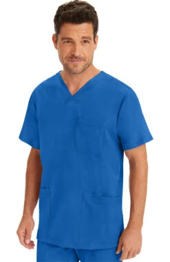 Men's Matthew V-Neck Solid Scrub Top -Medical Clothing Store 4 hh 2590 650