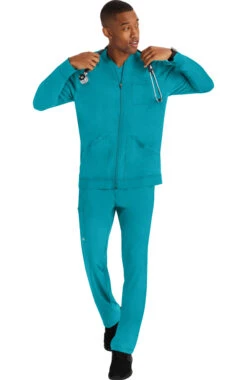 Men's Michael Zip Front Solid Scrub Jacket -Medical Clothing Store 4 hh 5590 650