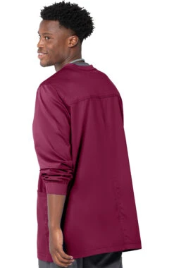 Men's Knit Collar Snap Front Solid Scrub Jacket -Medical Clothing Store 4 ln 3170 650